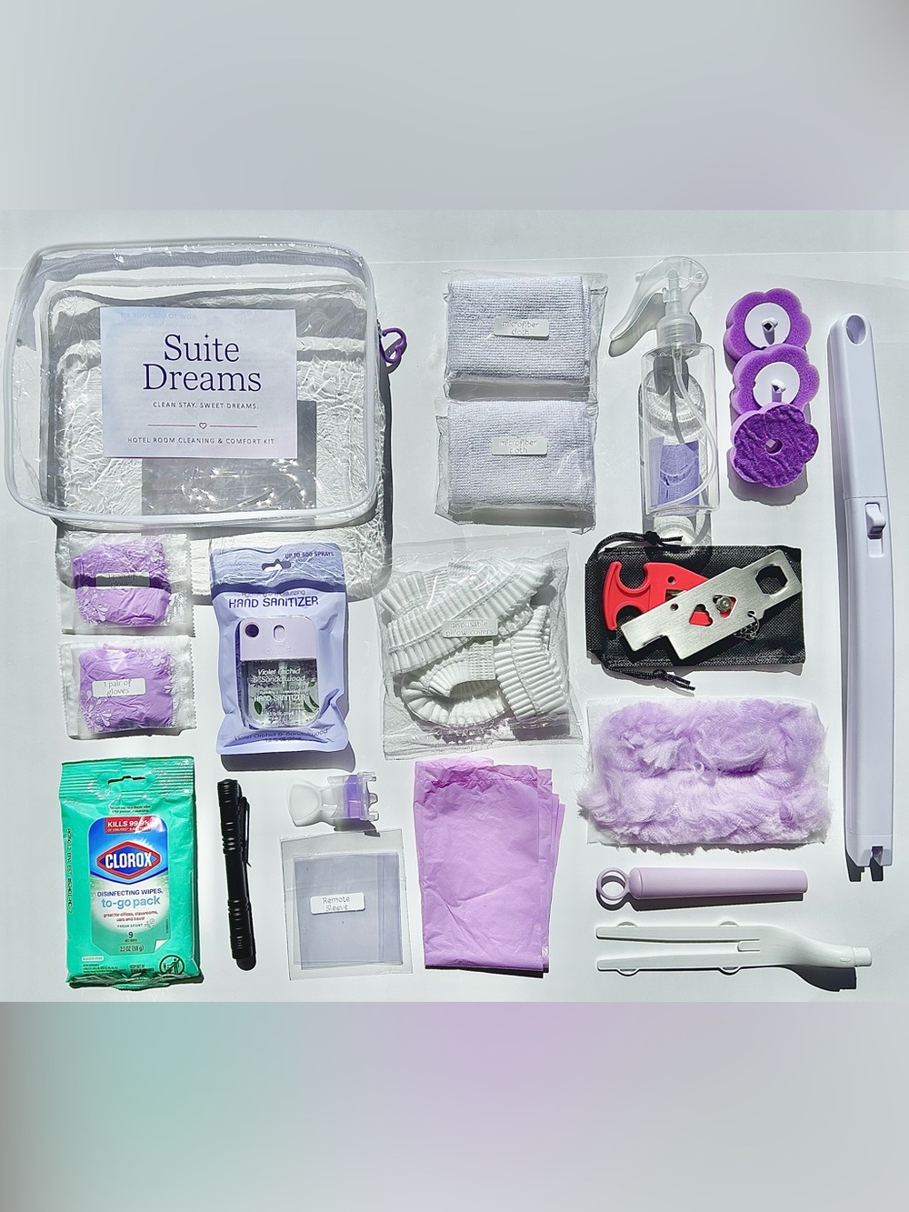 Cute Portable Purple Women’s Cleaning Supply Kit